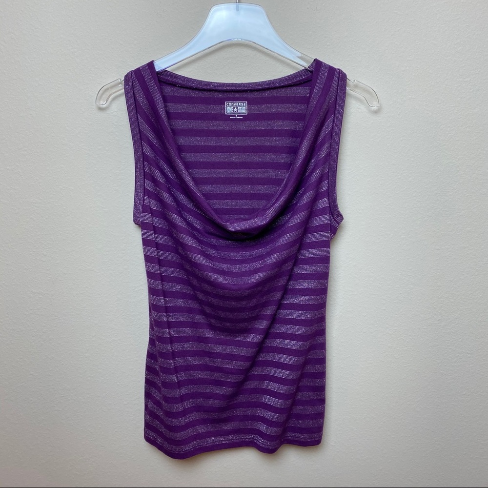 Converse | Cowl Neck Striped Tank